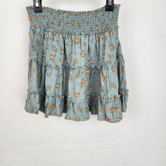 Garage Floral Mini Skirt Size Small Blue - Picture 2 of 8